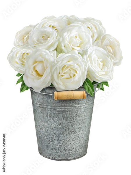 Obraz Weisse Rosen und Hintergrund transparent PNG cut out