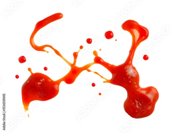 Obraz red tomato sauce stain isolated on transparent background
