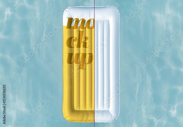 Obraz Mockup of Inflatable Pool Float for Custom Summer Designs in Top View