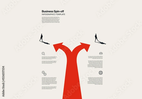 Fototapeta Business Spin-off Vertical Infographic Template with Minimal Illustration