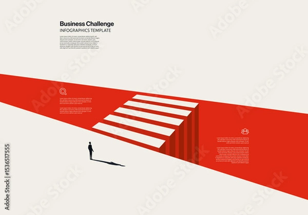 Fototapeta Business Challenge Infographic Template with Crossing Illustration
