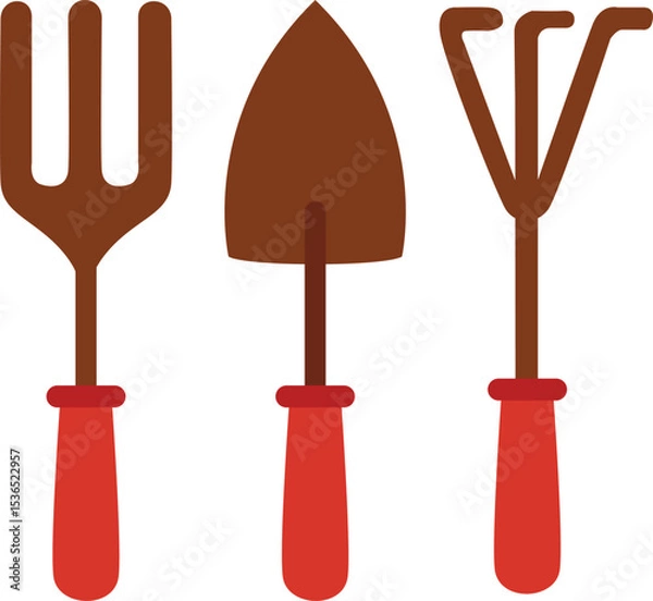 Fototapeta Collection of Basic Garden Hand Tools