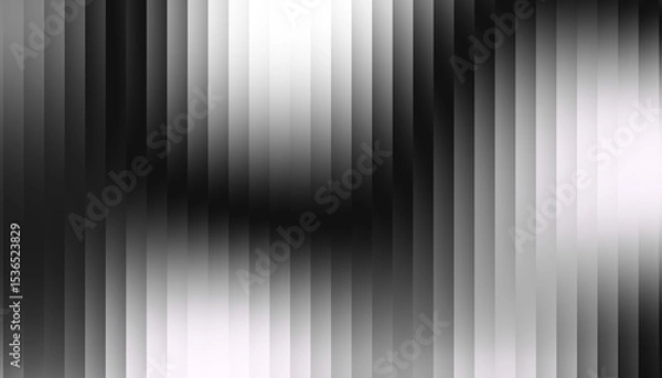 Obraz Fractal Glass Gradient Texture. Reed vertical lines patterned glass, overlay with transparent background. Universal monochrome black background stylish gradient