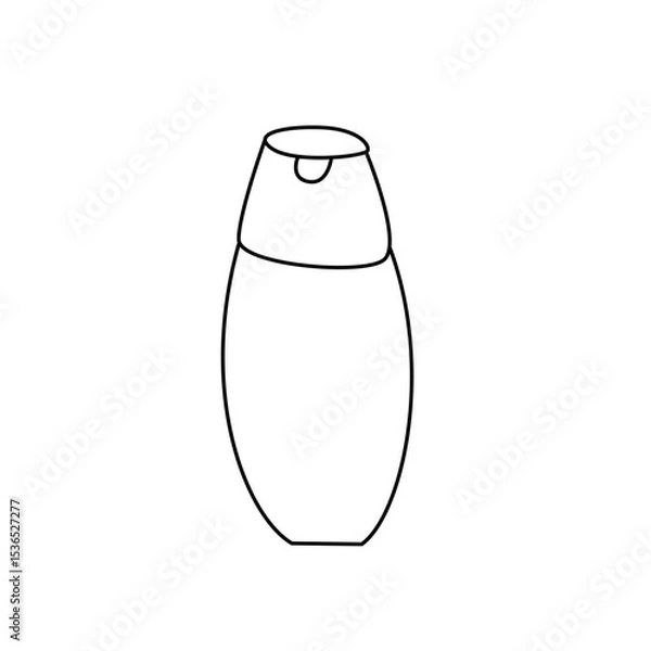 Obraz Black and white line art skincare bottle illustration vector isolated white background