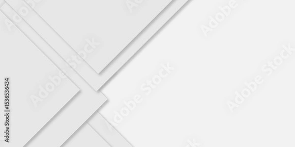 Obraz Grey white abstract background paper shine and layer element vector for presentation design. Vector white horizontal template for business banner, formal invitation backdrop, luxury modern .	
