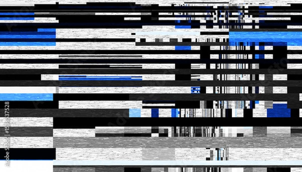 Obraz Abstract creative glitch overlay texture. Geometric pixel pattern of a digital glitch on transparent background, digital pattern
