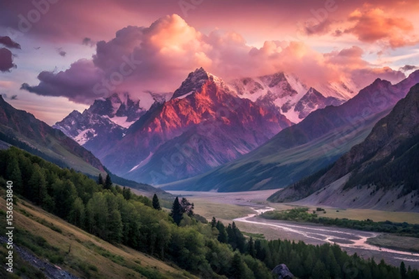 Obraz sunset in the alps