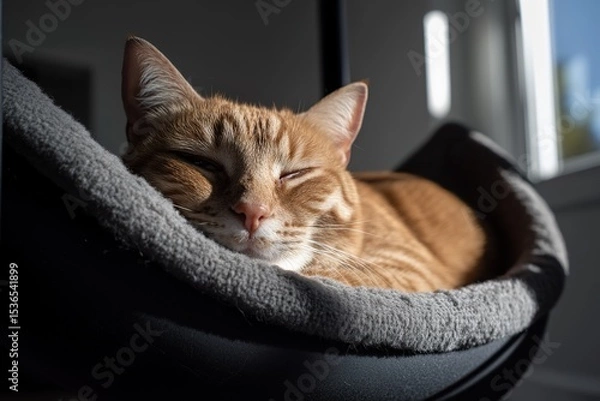 Obraz Orange cat sleeping on the couch