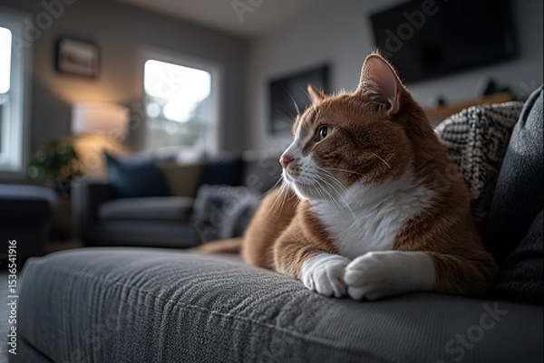 Obraz Orange cat on the sofa
