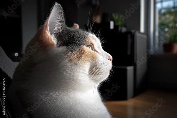 Obraz portrait of a cat on the window