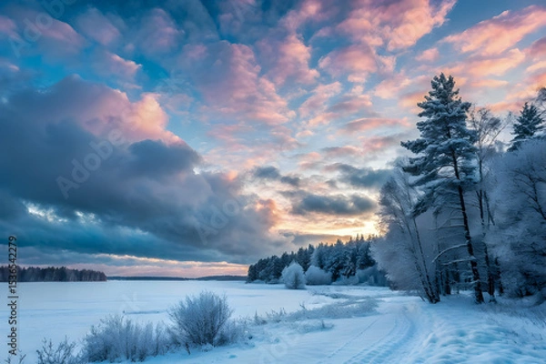 Obraz winter landscape with trees