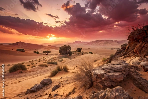 Obraz sunset in the desert