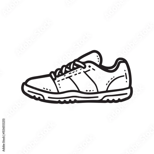 Obraz hand drawn doodle shoes illustration with cartoon style vector isolated