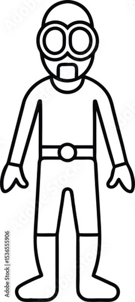 Obraz Scuba Diving Vector Line Art Icon.