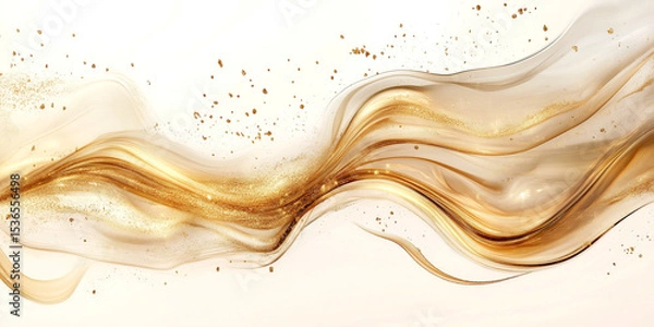 Fototapeta Beautiful an Abstract Art Piece Featuring Swirling Golden Specks or Particles, Reminiscent of Being Gently Carried by the Wind