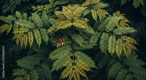 Obraz Lush Green Fern Leaves Close-Up