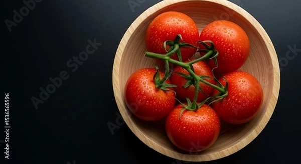 Obraz Fresh Tomatoes in Wooden Bowl
