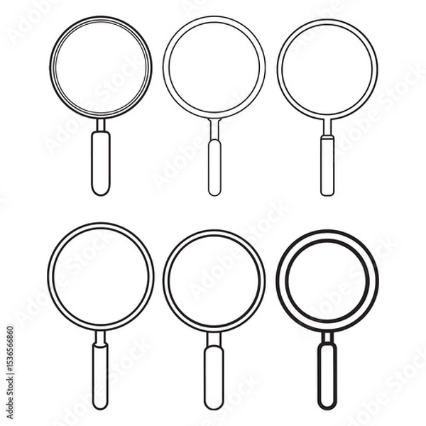 Obraz Magnifying Glass Icon Vector Isolated on White Background