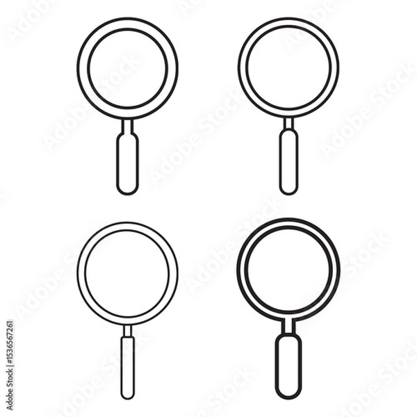 Obraz Magnifying Glass Icon Vector Isolated on White Background