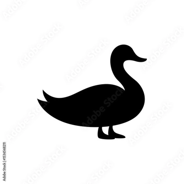 Obraz Duck, goose icon silhouette animal symbol illustration. character style sign for mobile concept design. duck, goose shape logo illustration. Vector graphics