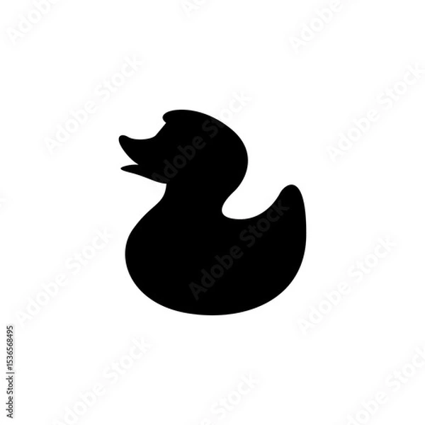 Obraz Duck vector silhouette on white background. Baby duck icon sign illustration design. Vector graphics