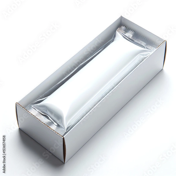 Obraz White Box with a Sealed Silver Package Inside