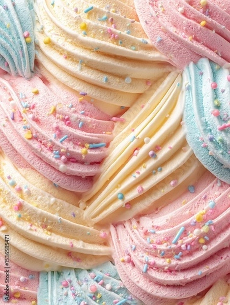 Obraz Colorful meringue swirls creating a sweet and festive background