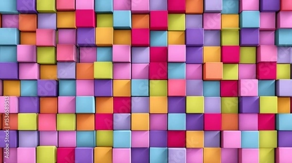 Fototapeta Vibrant Colorful Cube Abstract Background