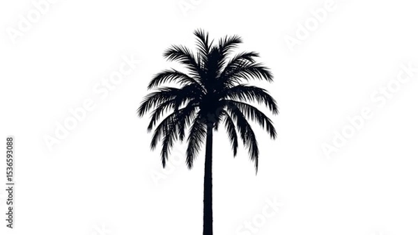 Fototapeta Detailed Palm Tree Cutout on White Background for Print and Digital Use
