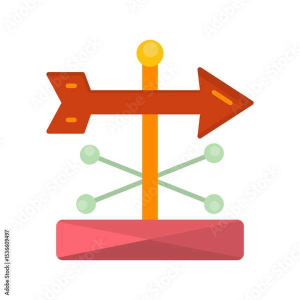 Fototapeta Wind Vane Vector Icon