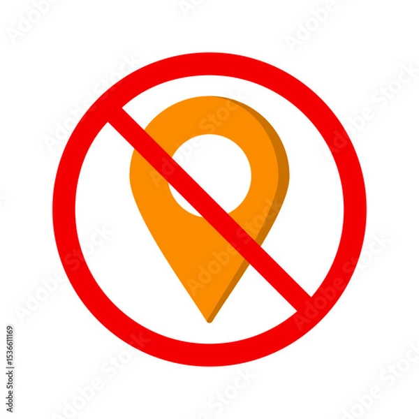 Fototapeta No Gps Vector Icon