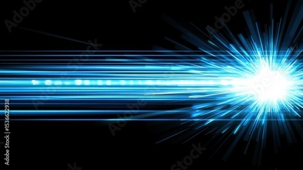 Fototapeta Blue Light Burst Abstract Background for Digital Art and Design