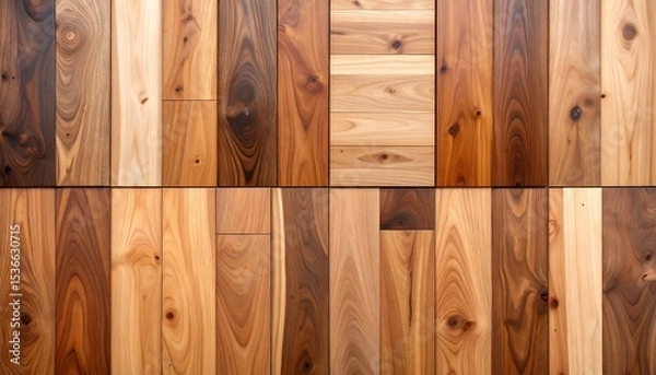 Fototapeta Wood Panel Texture  Different wood types with seamless pattern for backgrounds, and textures.