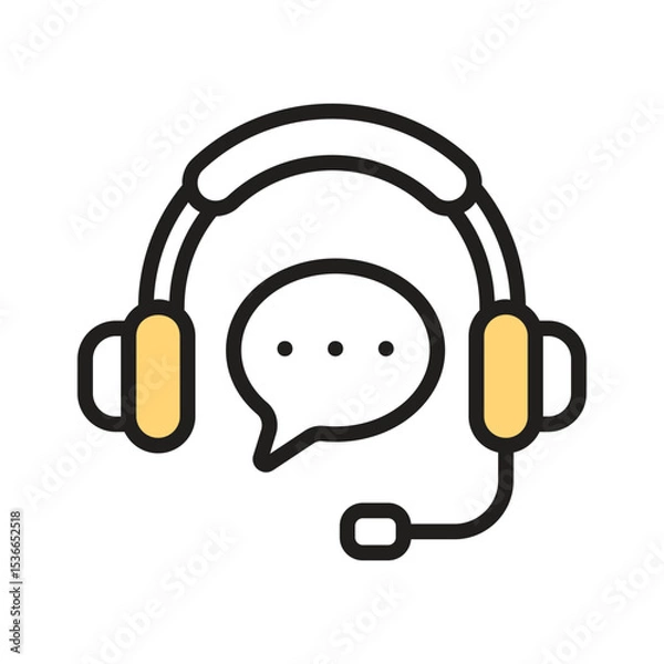 Fototapeta Customer support icon designed in filled linear style