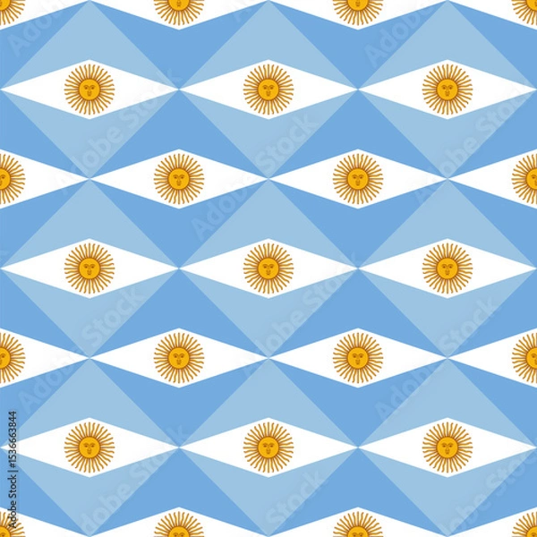 Fototapeta rhombus pattern of argentina flags. geometric background for decoration. vector illustration