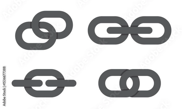 Fototapeta Icon of chains with various types of links