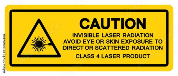 Fototapeta Caution Invisible Laser Radiation Symbol Sign,Vector Illustration, Isolate On White Background Label.EPS10