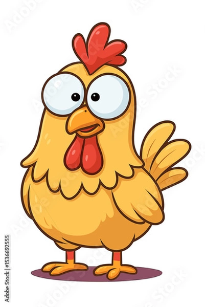 Fototapeta Funny chicken vector illustration