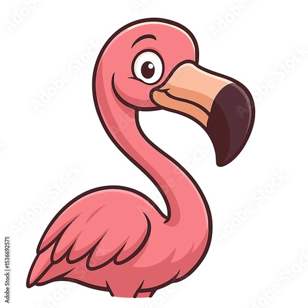 Fototapeta Funny flamingo vector illustration