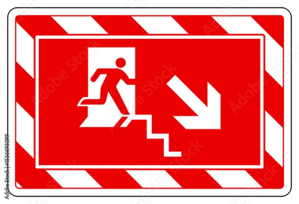 Fototapeta Exit Down Stair Symbol Sign, Vector Illustration, Isolate On White Background Label.EPS10