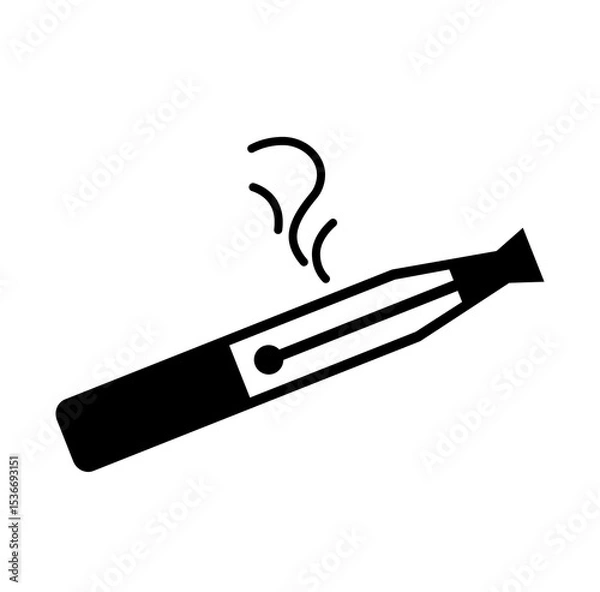 Fototapeta E-Cigarette Black Icon, Vector Illustration, Isolate On White Background Label.EPS10