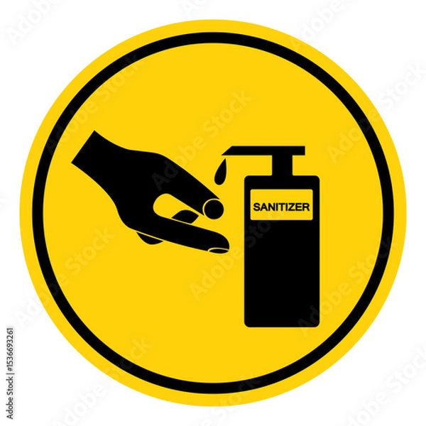 Fototapeta Use Hands Sanitizer Symbol Sign, Vector Illustration, Isolate On White Background Label. EPS10