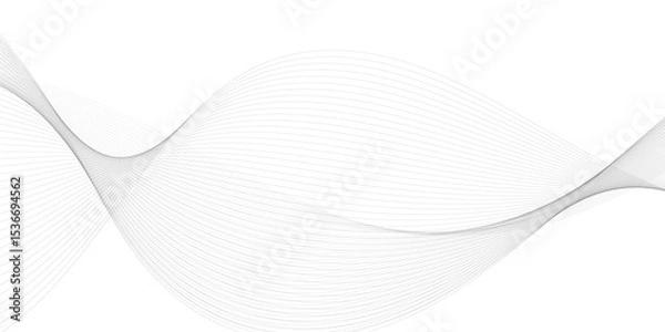 Obraz Abstract wavy grey stream element for design on transparent background isolated. frequency sound wave lines, technology, data science, business wave line background. Vector illustration.	