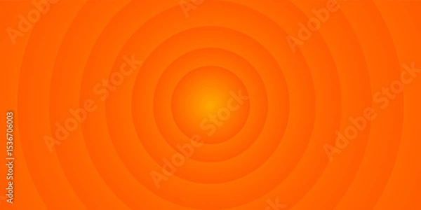 Fototapeta Bright orange radial gradient circles expand outward from the center, creating a warm, hypnotic pattern with a glowing sun-like focal point.