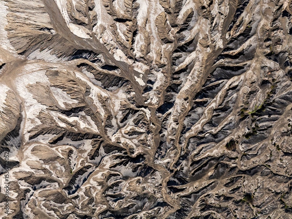 Fototapeta Aerial top drone view sand texture at Mount Bromo volcano, East Java, Surabuya, Indonesia