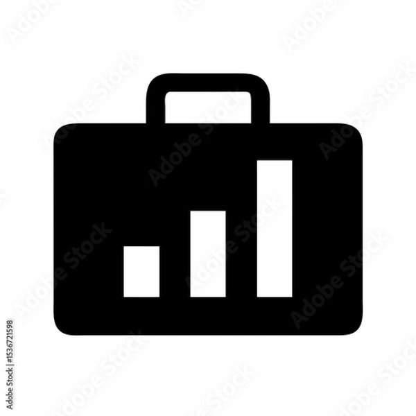 Obraz briefcase with chart icon on white background  .svg