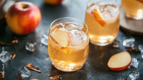 Fototapeta Refreshing Apple Drink