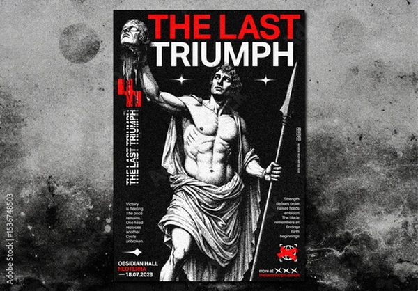 Fototapeta Minimal Brutalist Exhibition Poster Layout