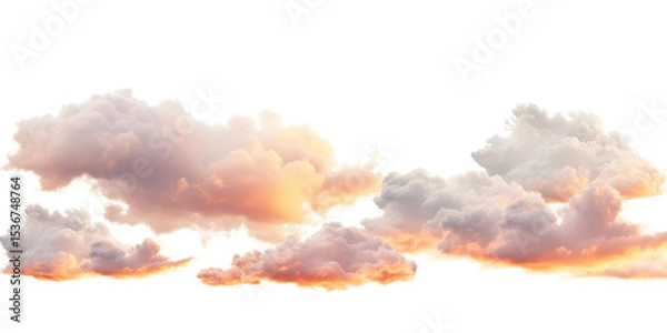 Obraz colorful sunset clouds isolated on white or transparent png