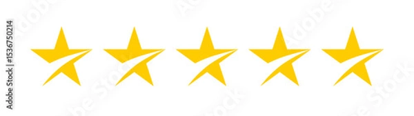Obraz 5 yellow stars. Five gold pointed stars